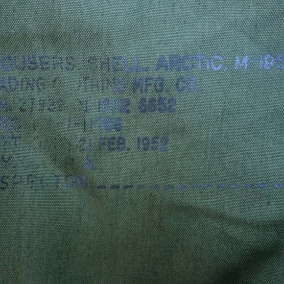 NEW OLD STOCK US M-1951 ARCTIC SHELL w/LINER TROUSERS OD-107 Med Reg - Picture 10 of 12